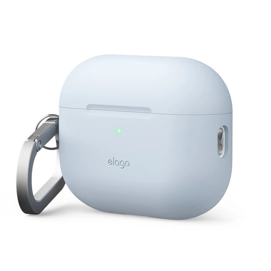 Elago • Coque Silicone avec Mousqueton • AirPods Pro 3 • Bleu Clair