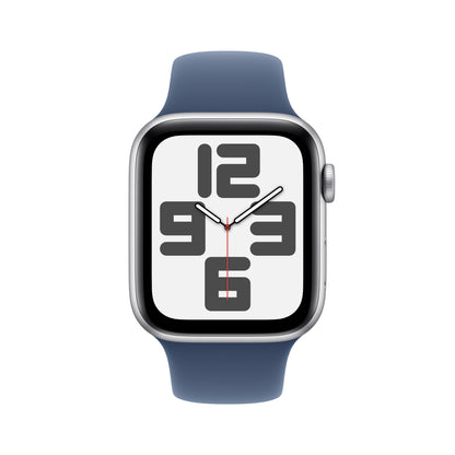Apple Watch SE (2ème gén) • 44mm Argent • Bracelet Sport Denim M/L