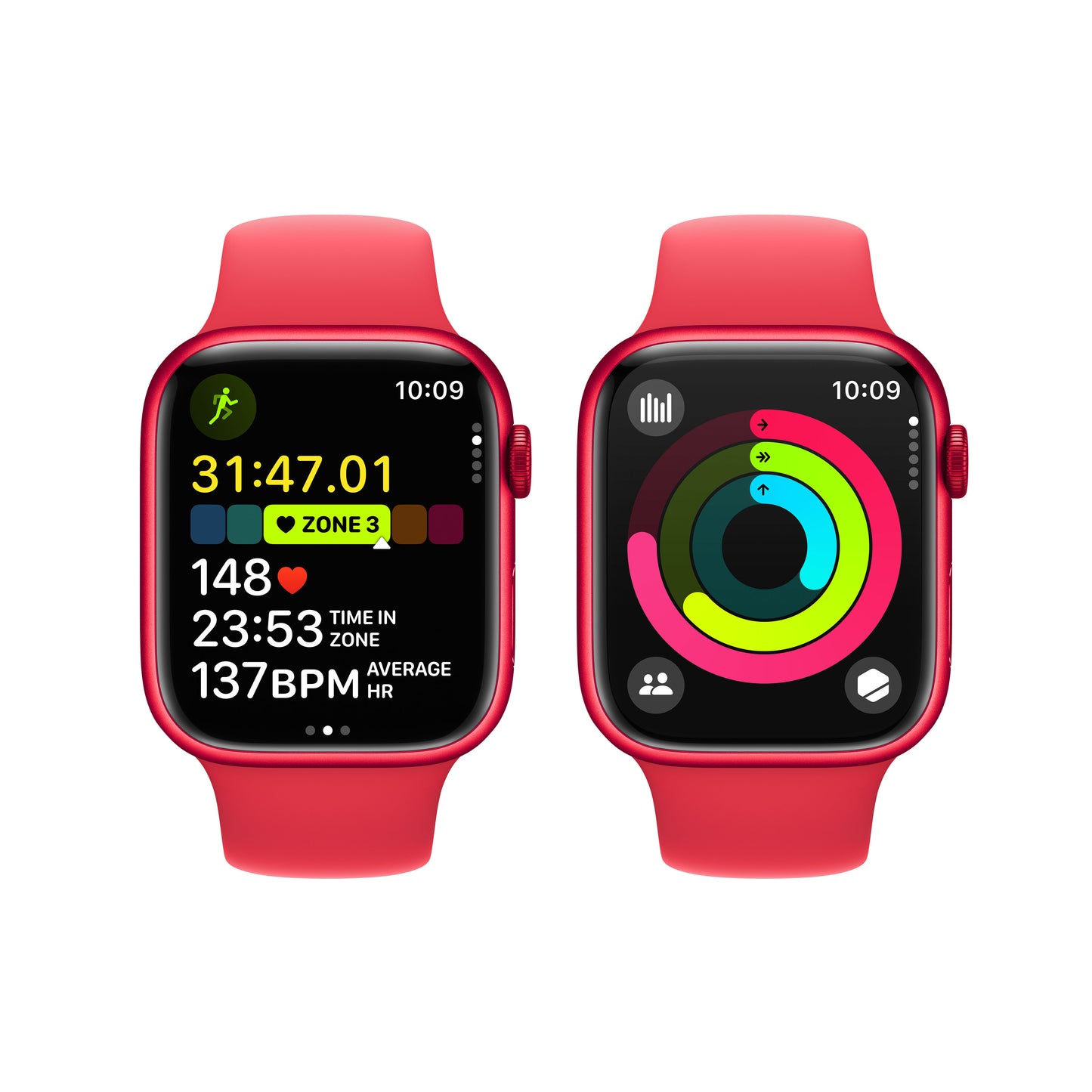 Apple Watch Series 9 • 45mm Rouge • Bracelet Sport (PRODUCT)RED M/L