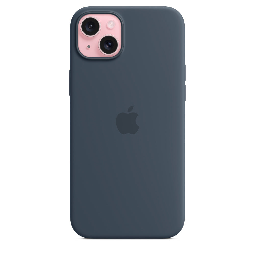 Apple • Coque en silicone avec MagSafe pour iPhone 15 Plus • Bleu Orage