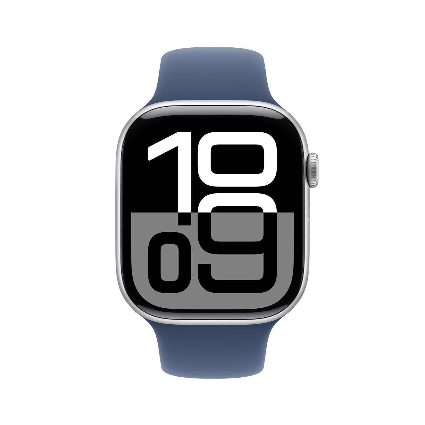 Apple Watch Series 10 • 46mm Argent • Bracelet Sport Denim • S/M