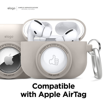 ELAGO Airpods 3 • Coque avec emplacement pour Airtag • Gris Sables