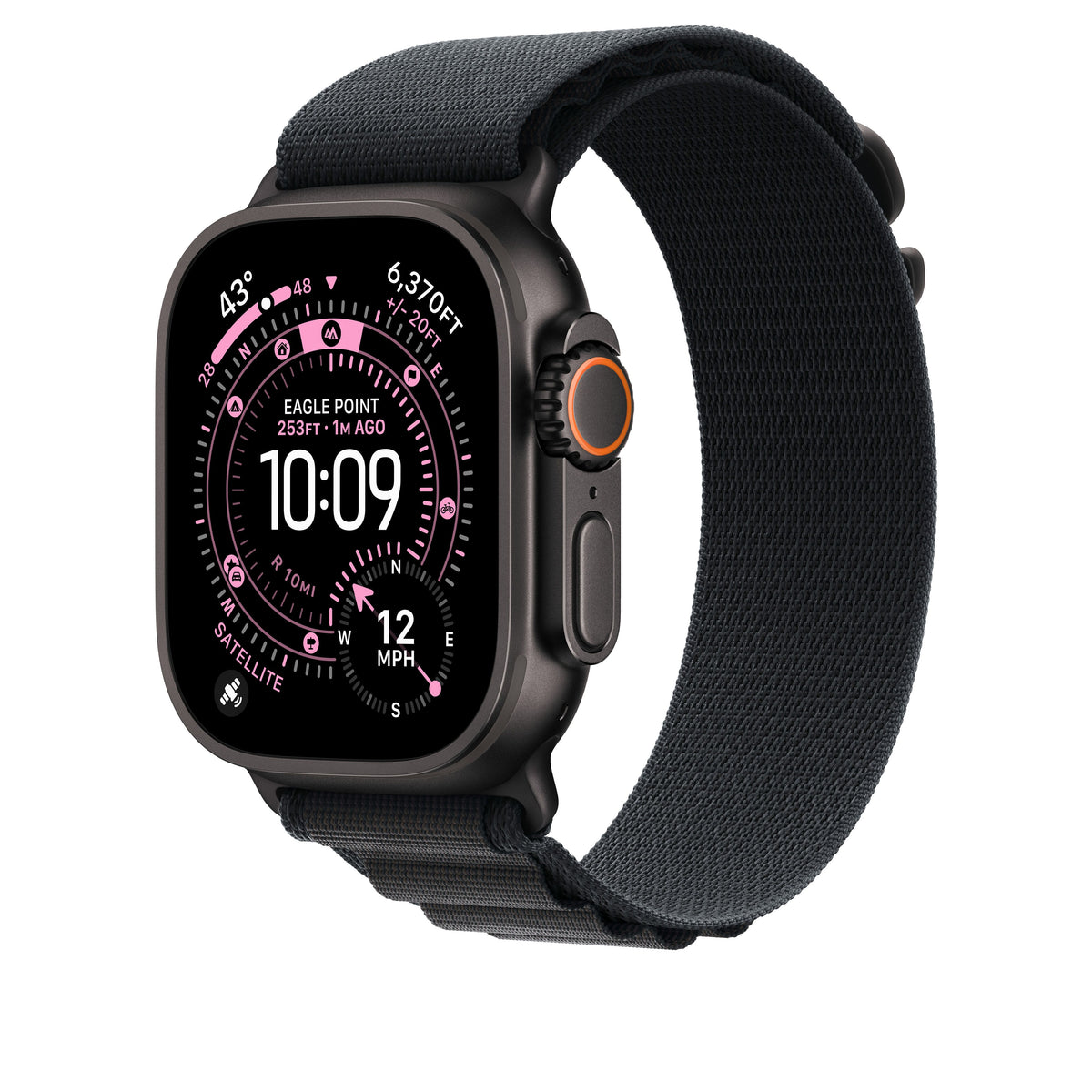 Boucle Alpine noir 49 mm - Large - Finition titane noir