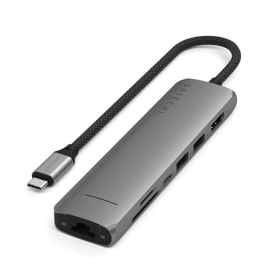 Satechi Adaptateur Multiport USB-C 7 en 1 • Gris Sidéral
