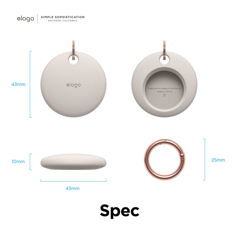 ELAGO Porte-clés pour AirTag • Gris Sable
