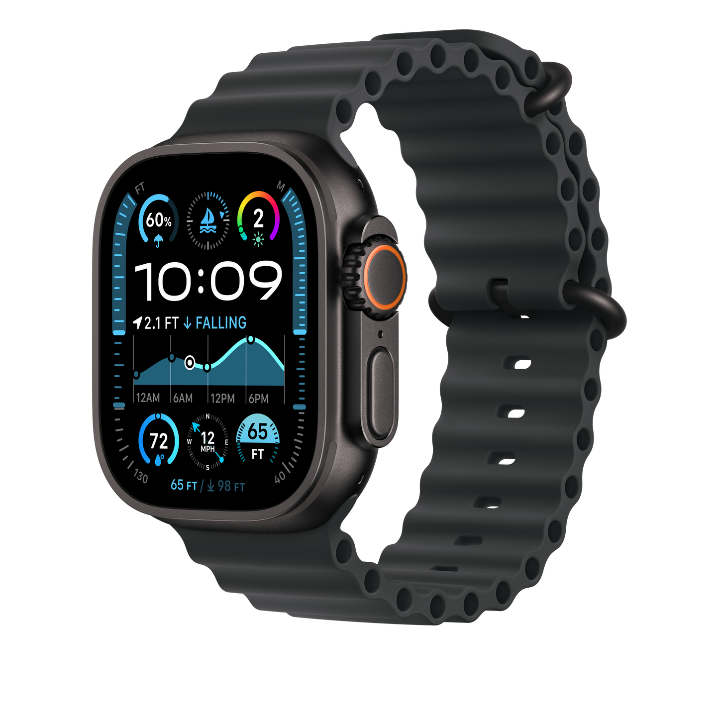 Extension pour Bracelet Océan noir 49 mm - Finition titane noir