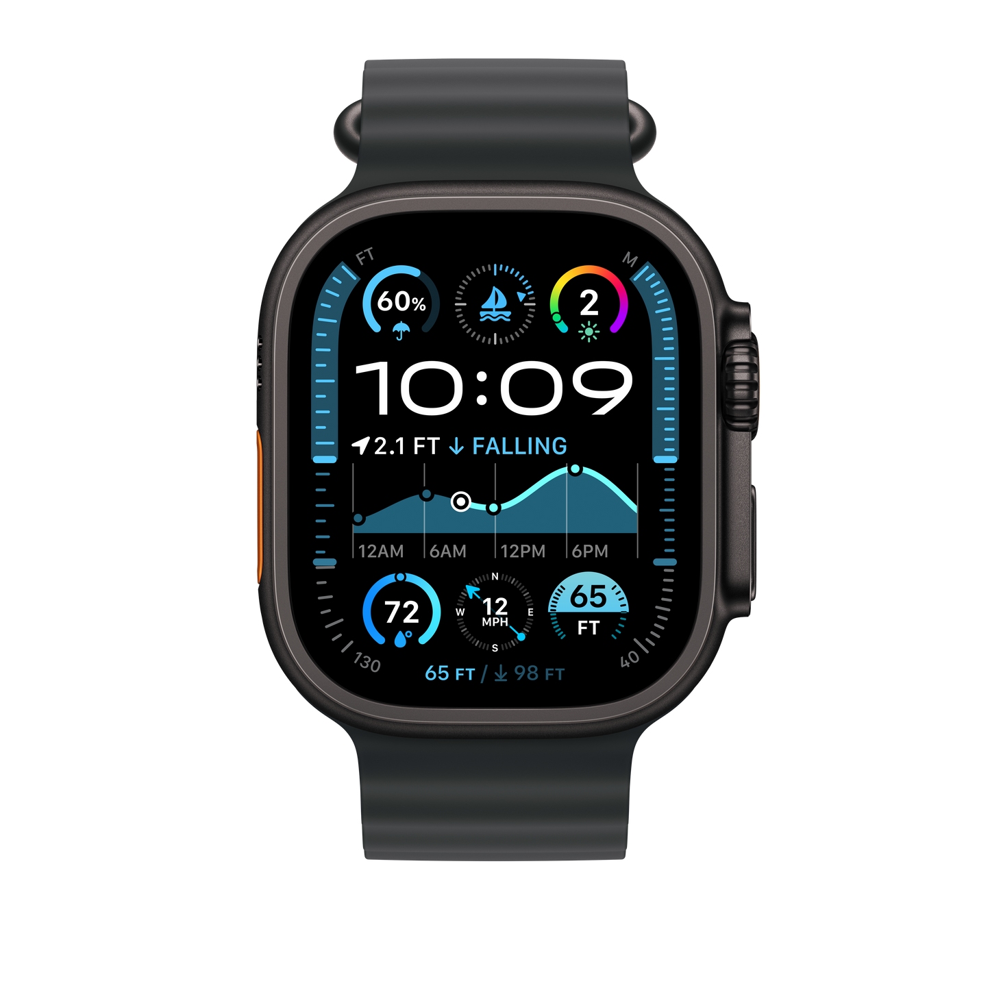Extension pour Bracelet Océan noir 49 mm - Finition titane noir
