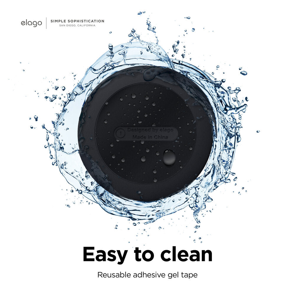 ELAGO Airtag Coque Silicone Pad Collant (2pcs) • Noir