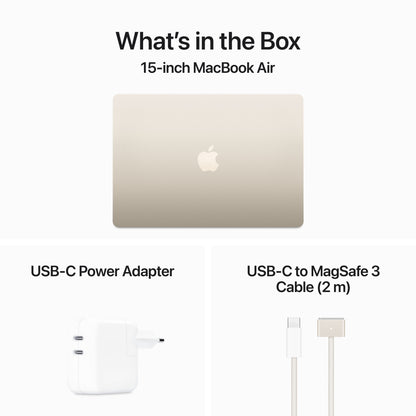 MacBook Air 15" M3 8C/8GB/256GBSSD/GPU 10C • Suisse-Français • Lumière Stellaire