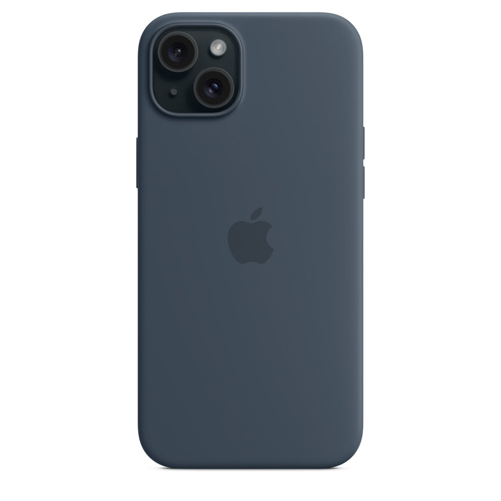 Apple • Coque en silicone avec MagSafe pour iPhone 15 Plus • Bleu Orage