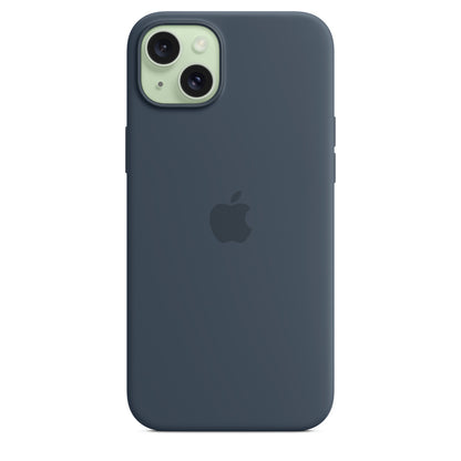 Apple • Coque en silicone avec MagSafe pour iPhone 15 Plus • Bleu Orage