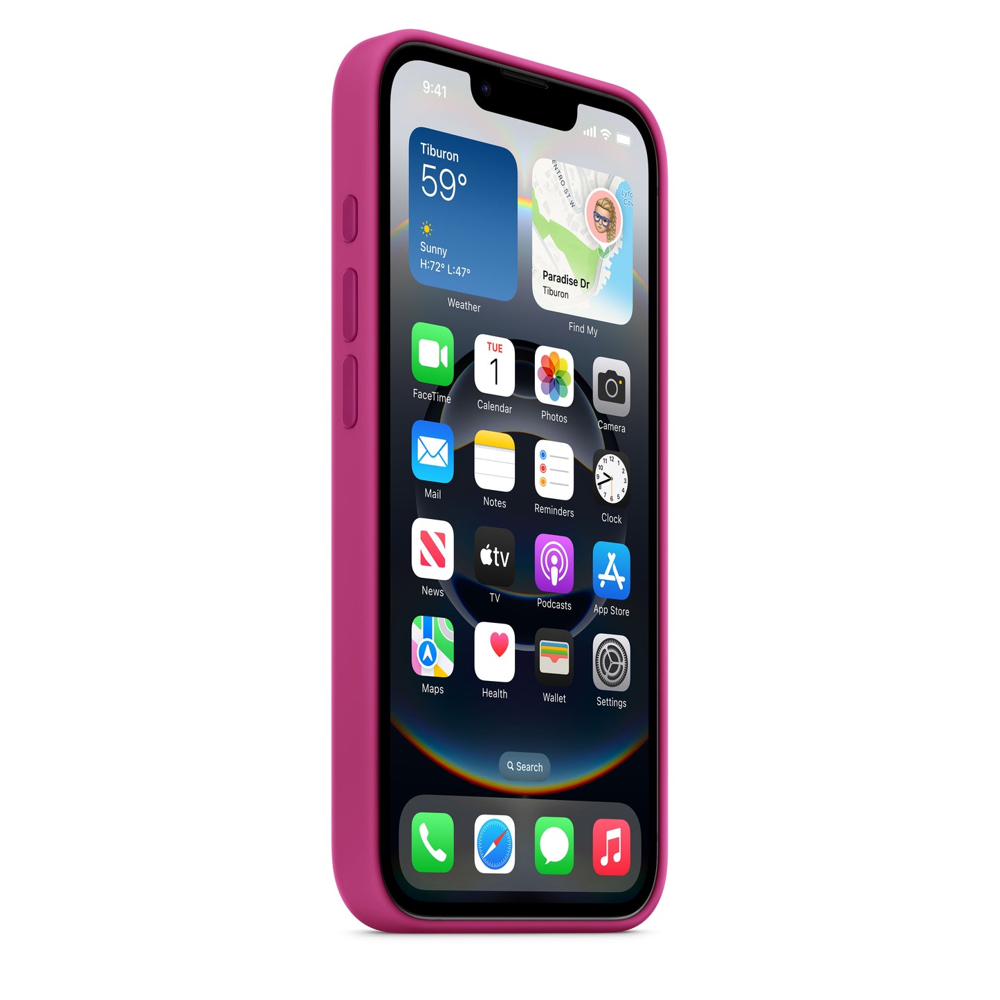 Coque en silicone pour iPhone 16e – Fuchsia