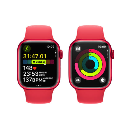 Apple Watch Series 9 • 41mm Rouge • Bracelet Sport (PRODUCT)RED M/L