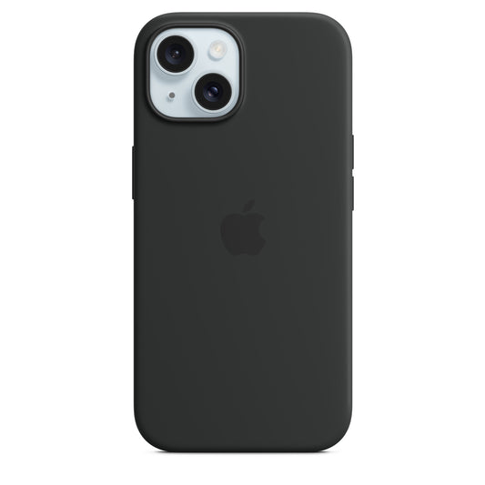 Apple • Coque en silicone avec MagSafe pour iPhone 15 • Noir