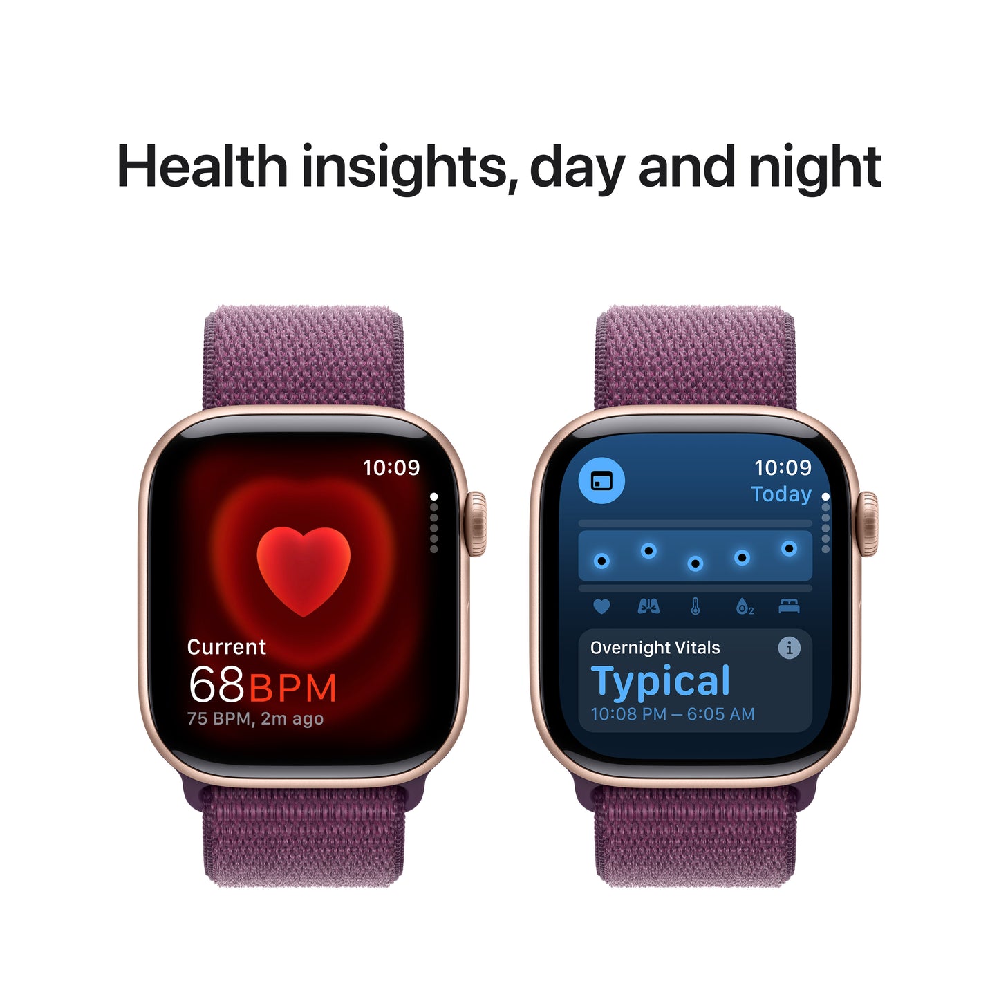 Apple Watch 10 42mm Rose Gold • Plum Sport Loop