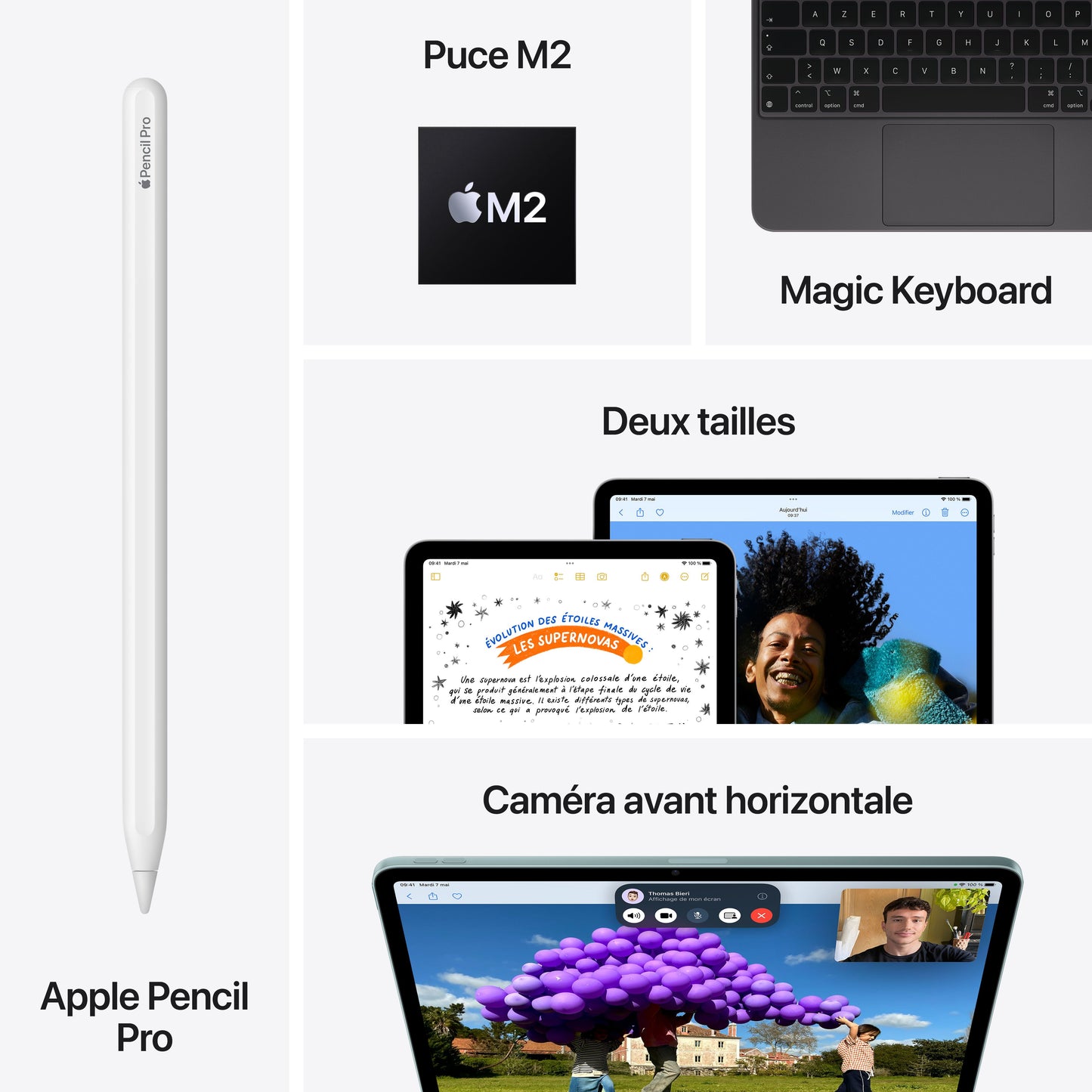 iPad Air 13 pouces Wi-Fi 256 Go - Gris sidéral (M2)