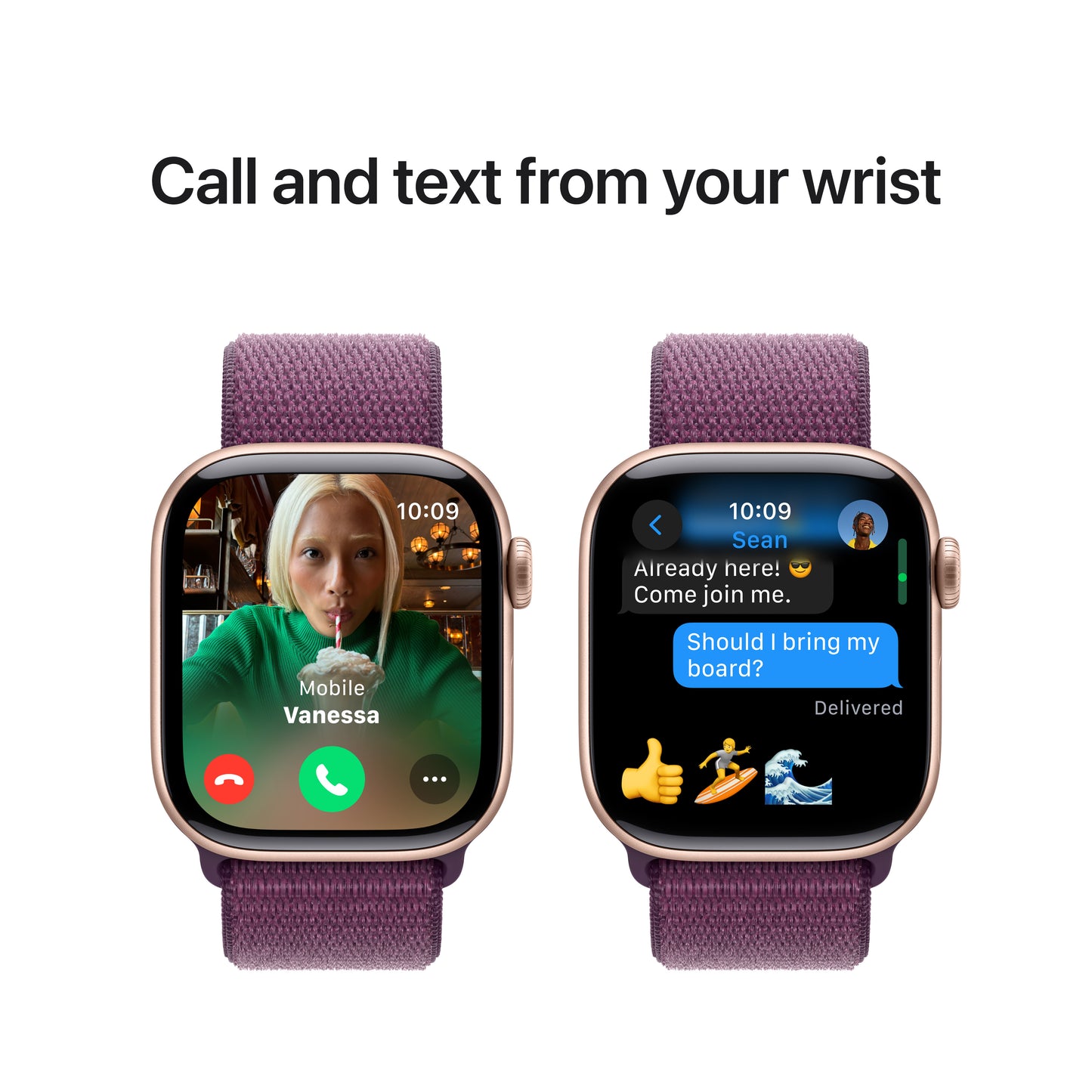 Apple Watch 10 42mm Rose Gold • Plum Sport Loop