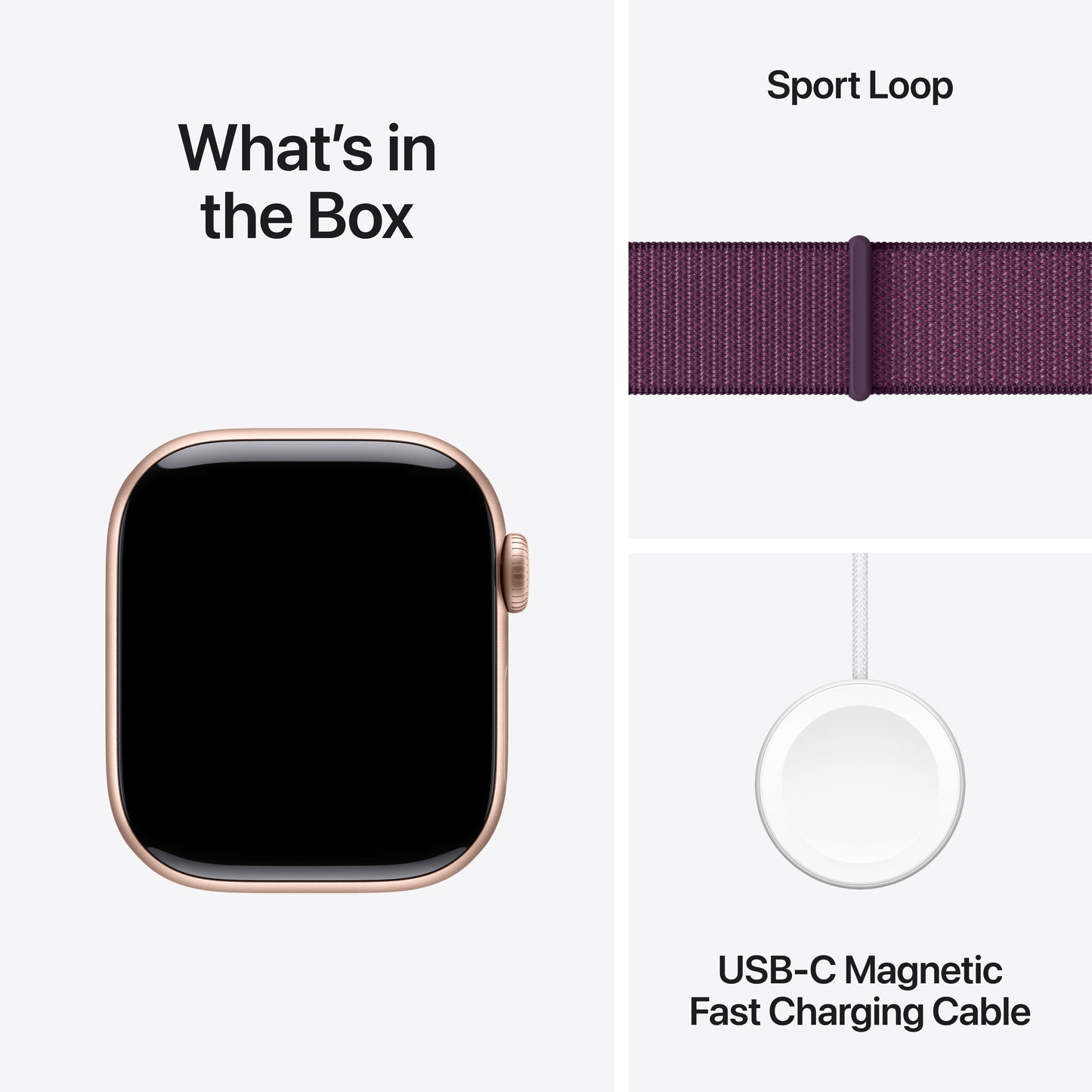 Apple Watch 10 42mm Rose Gold • Plum Sport Loop