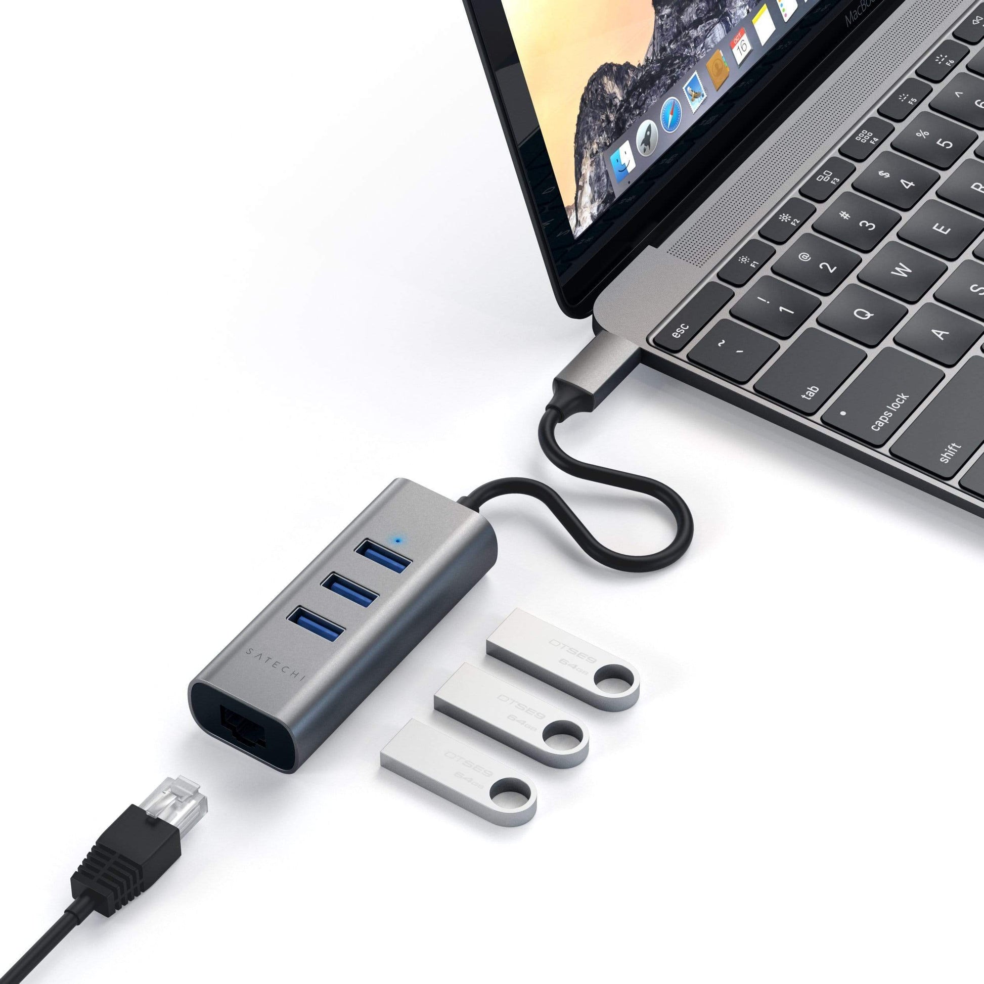 Satechi hub USB-C vers USB-A • Gris Sidéral