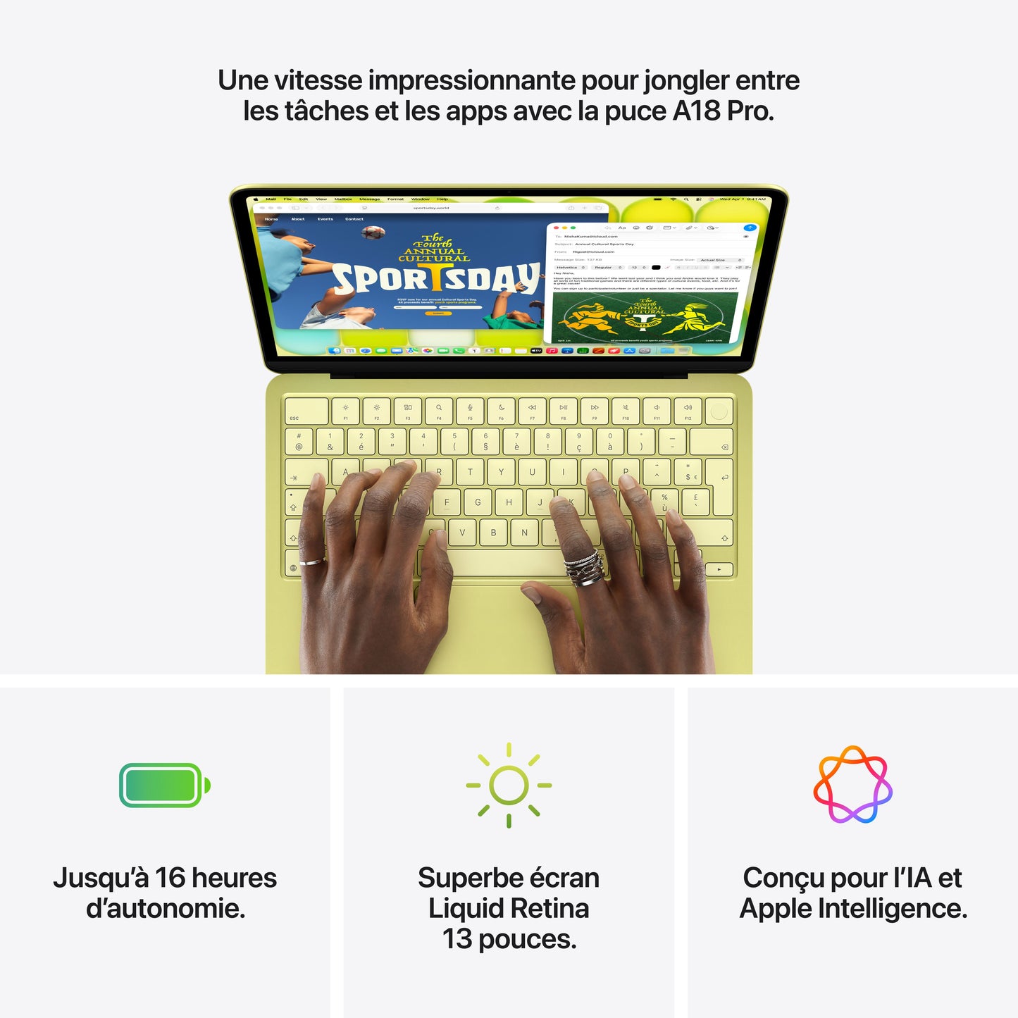 MacBook Neo 13 pouces: Puce Apple A18 Pro avec CPU 6 cœurs et GPU 5 cœurs, Magic Keyboard, 256 Go SSD - Rose poudré