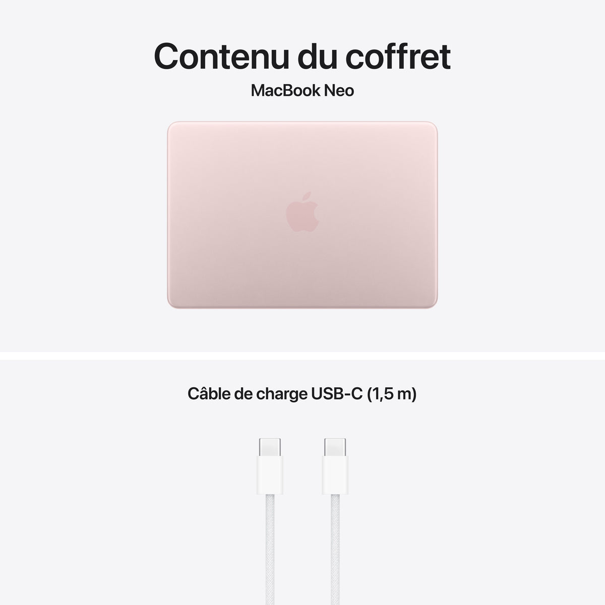 MacBook Neo 13 pouces: Puce Apple A18 Pro avec CPU 6 cœurs et GPU 5 cœurs, Magic Keyboard, 256 Go SSD - Rose poudré