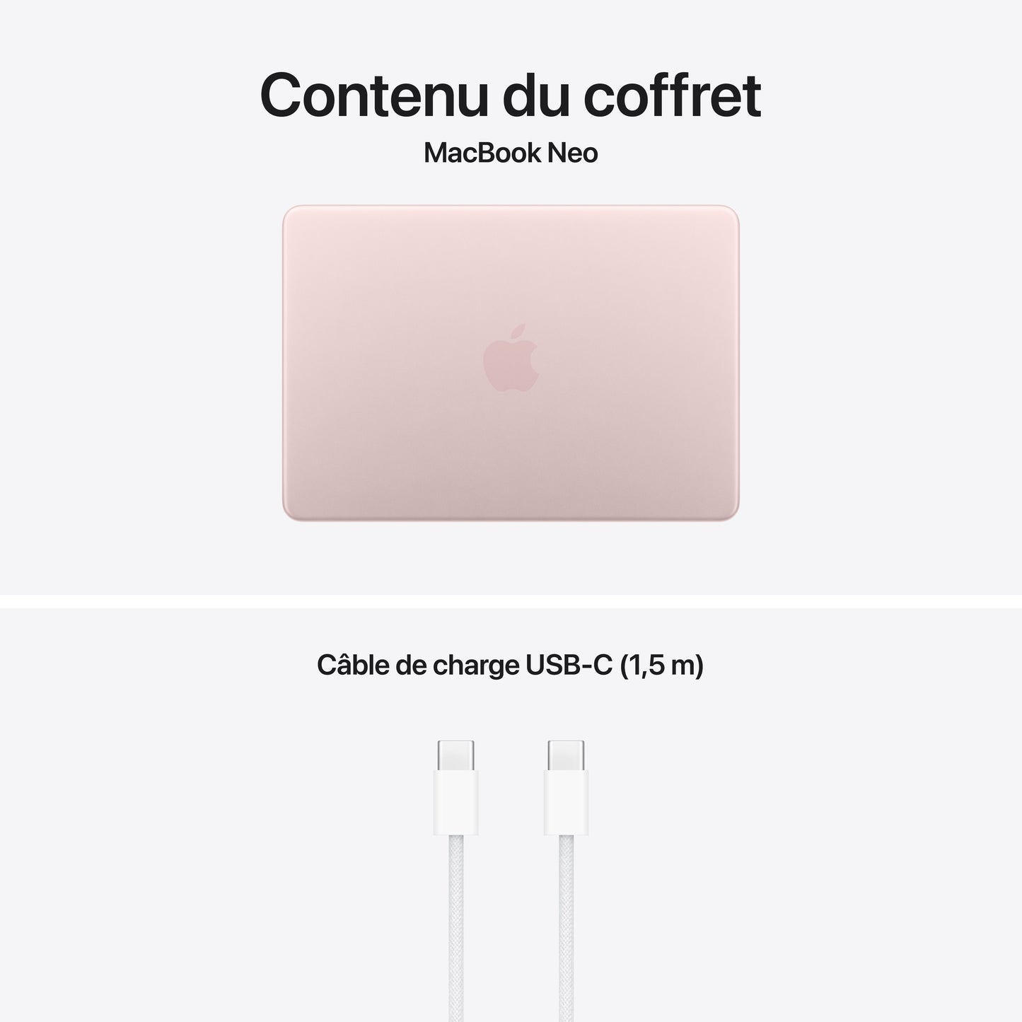 MacBook Neo 13 pouces: Puce Apple A18 Pro avec CPU 6 cœurs et GPU 5 cœurs, Magic Keyboard, 256 Go SSD - Rose poudré