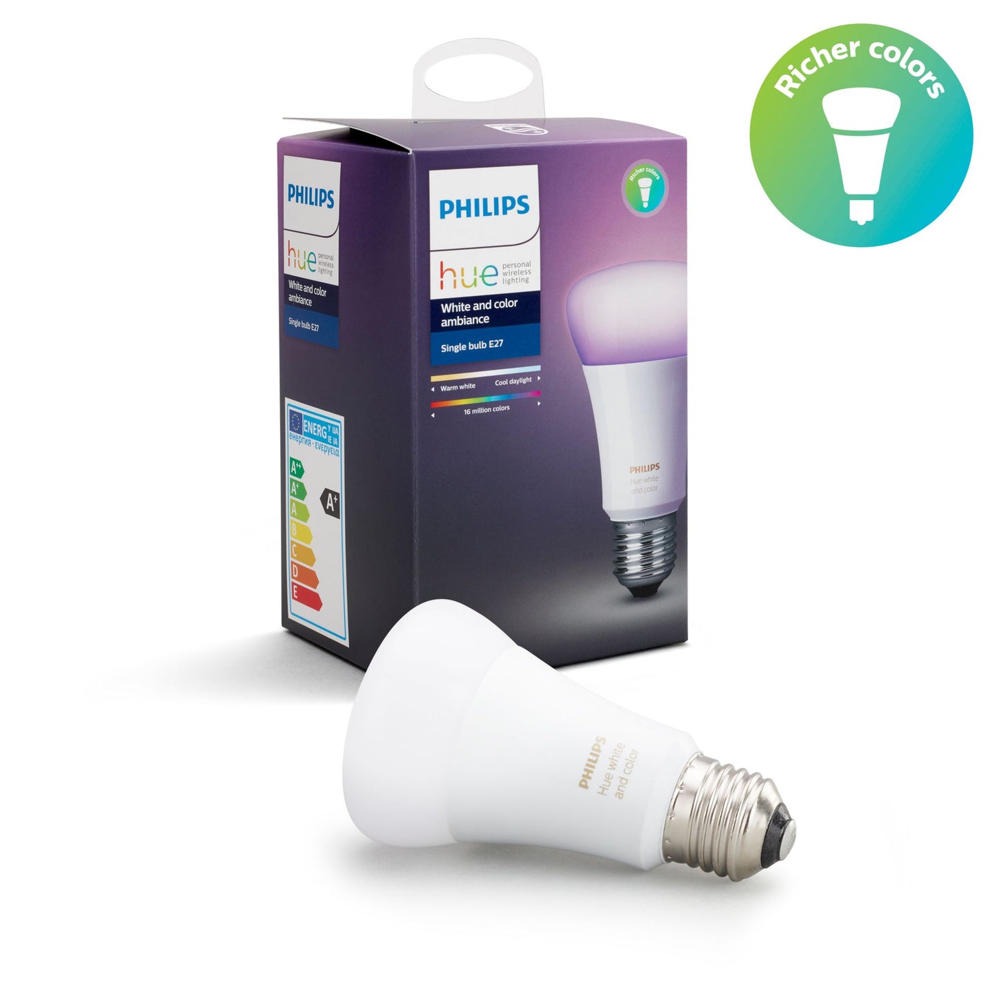 Philips Hue (E27) White & Color • 1 Ampoule