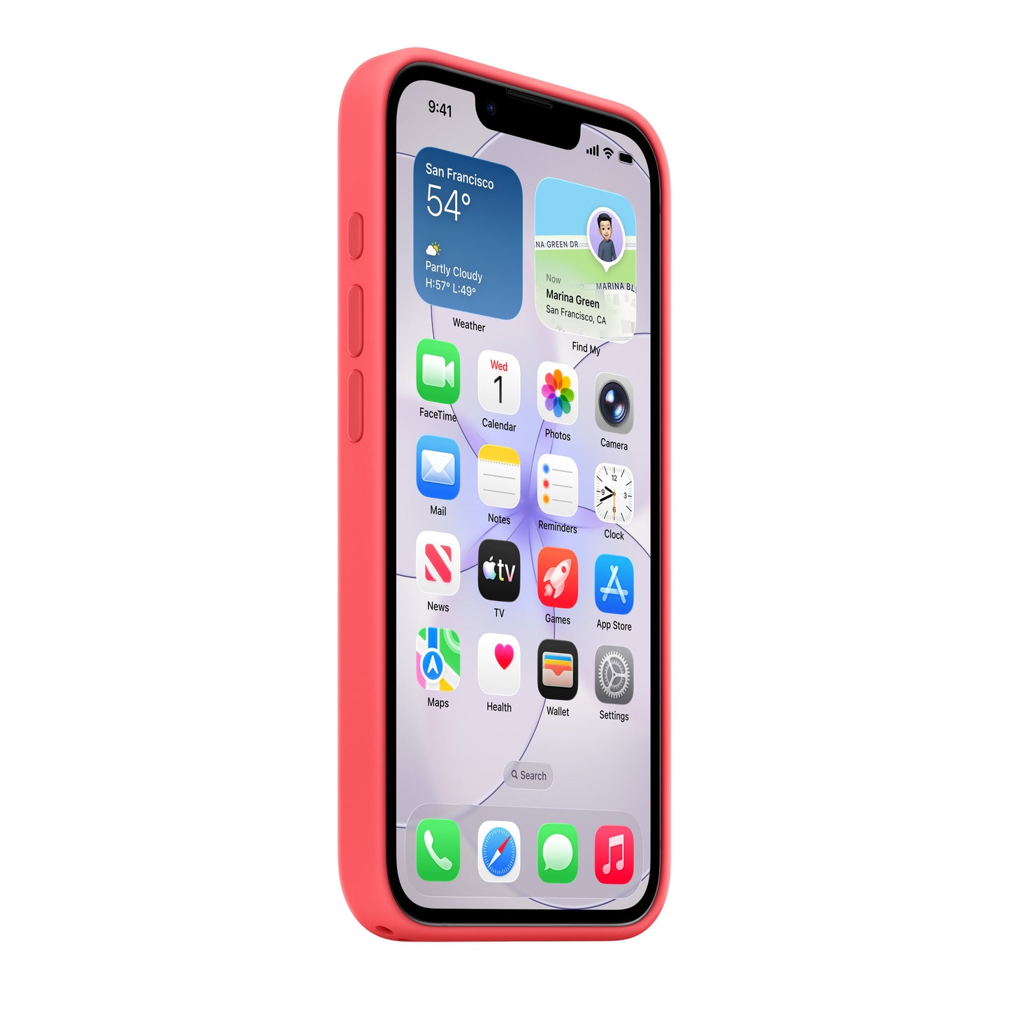 Coque en silicone avec MagSafe pour iPhone 17e - Rose goyave
