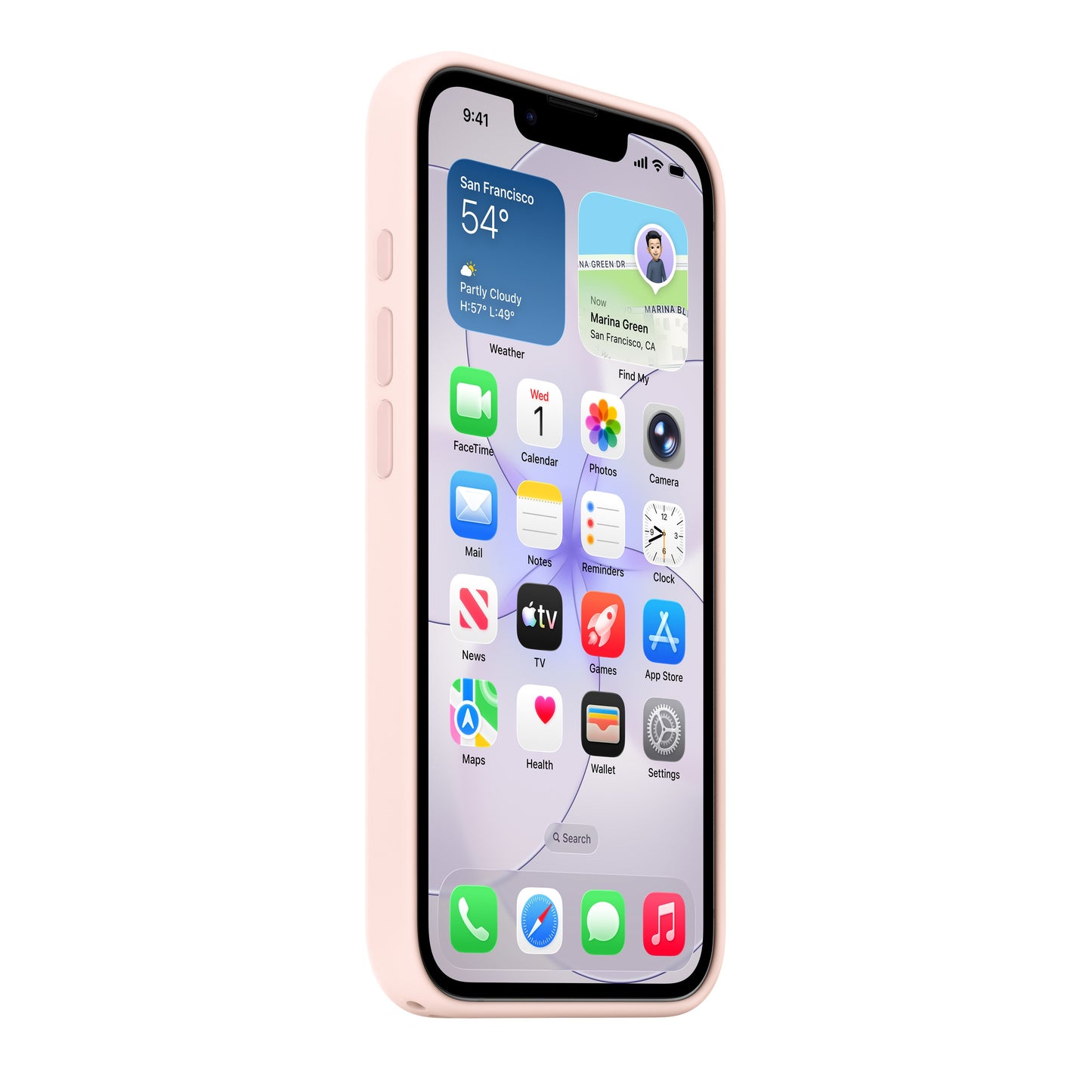 Coque en silicone avec MagSafe pour iPhone 17e - Rose pastel