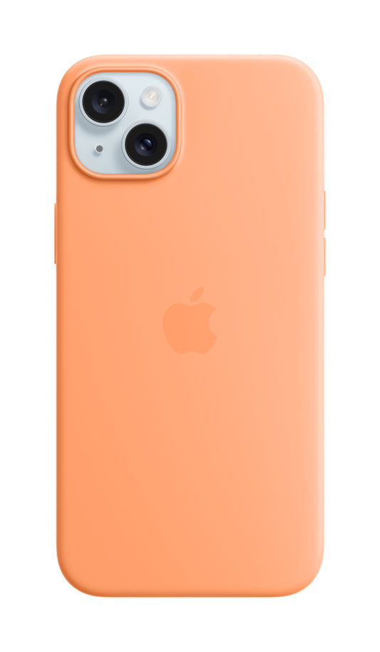 Apple • Coque en silicone avec MagSafe pour iPhone 15 Plus • Sorbet à l'orange