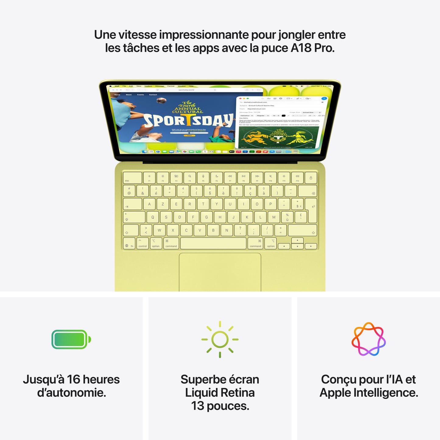 MacBook Neo 13 pouces: Puce Apple A18 Pro avec CPU 6 cœurs et GPU 5 cœurs, Magic Keyboard, 256 Go SSD - Indigo