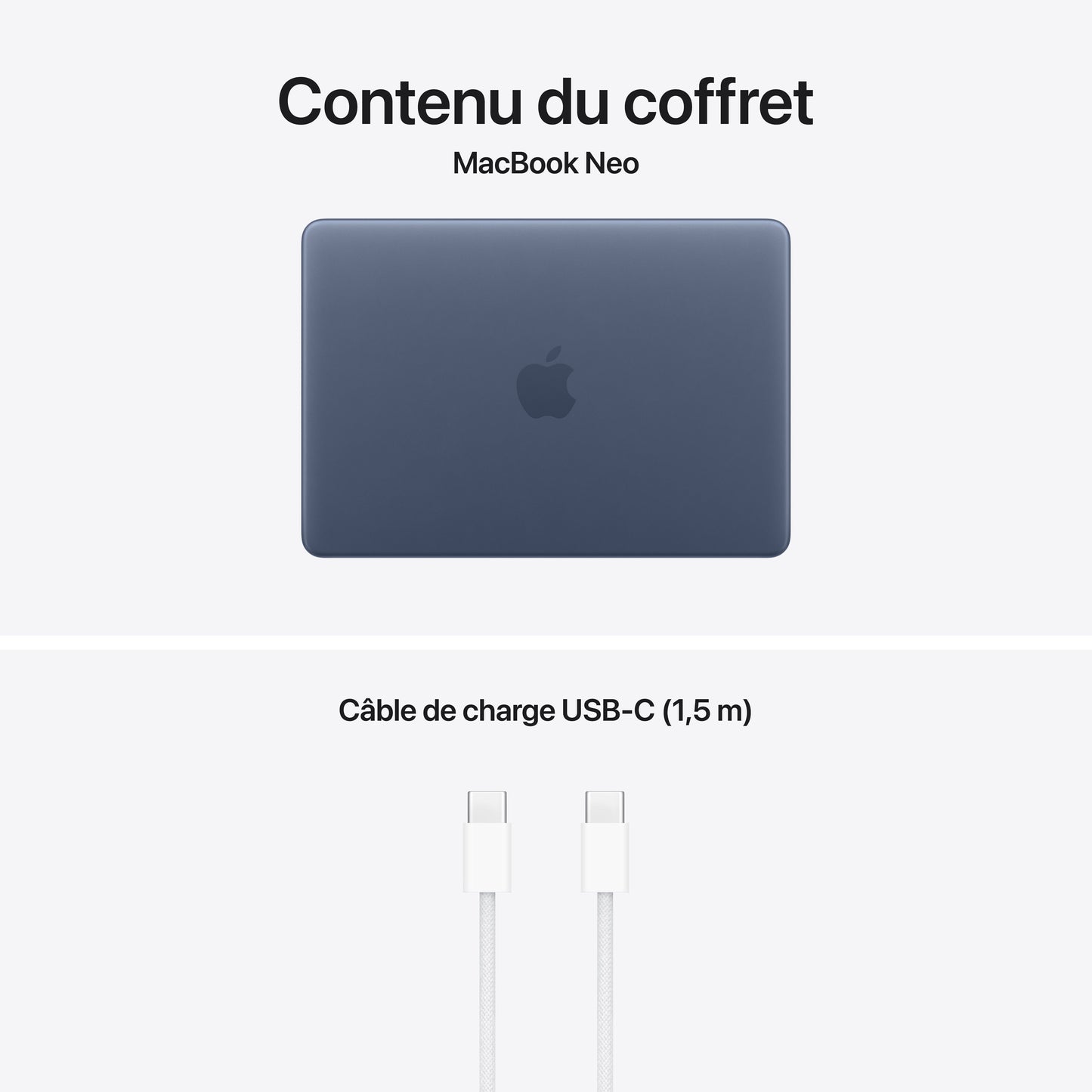 MacBook Neo 13 pouces: Puce Apple A18 Pro avec CPU 6 cœurs et GPU 5 cœurs, Magic Keyboard, 256 Go SSD - Indigo