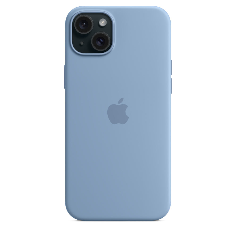 Apple • Coque en silicone avec MagSafe pour iPhone 15 Plus • Bleu d'hiver