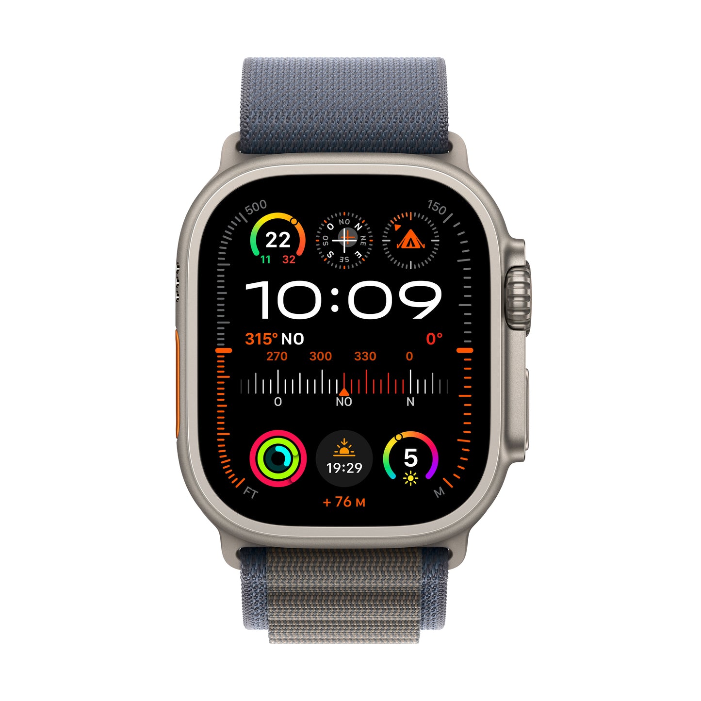 Apple Watch Ultra 2 • Boîtier en Titane • 49 mm • Boucle Alpine Bleu M