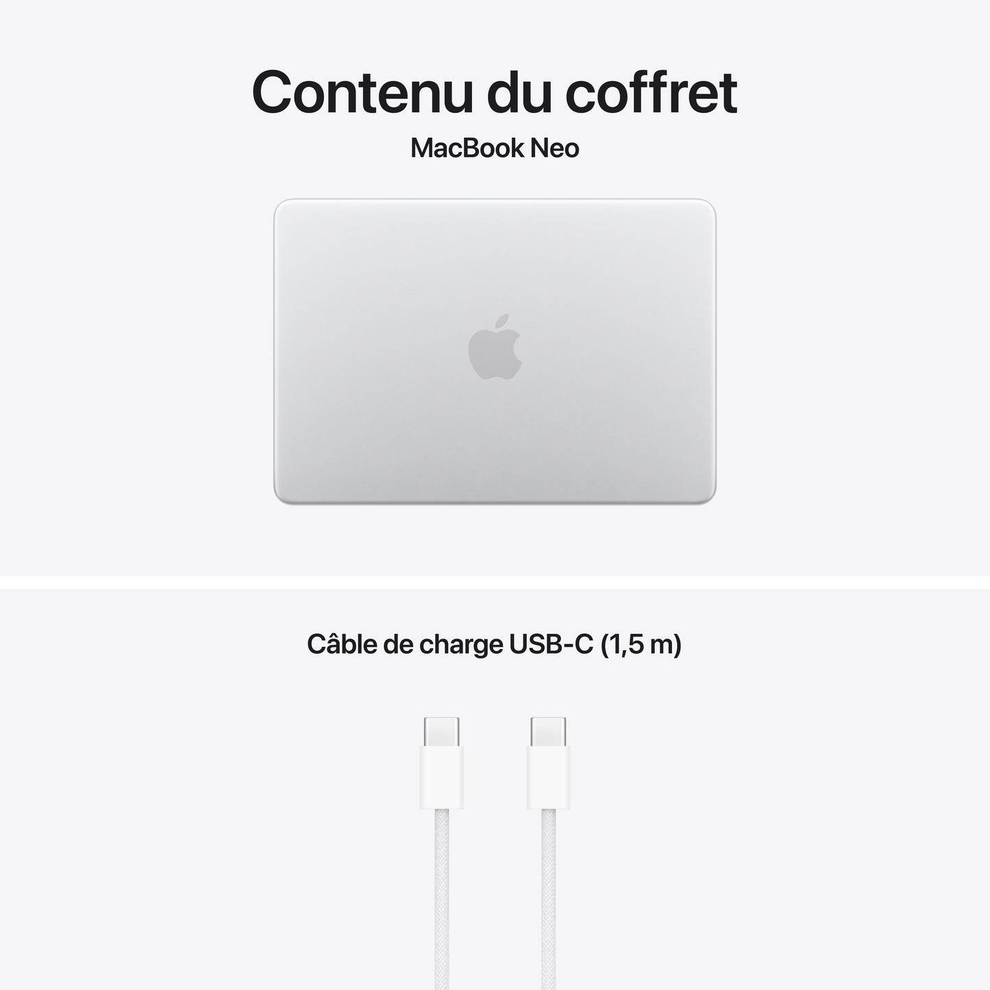 MacBook Neo 13 pouces: Puce Apple A18 Pro avec CPU 6 cœurs et GPU 5 cœurs, Magic Keyboard avec Touch ID, 512 Go SSD - Argent