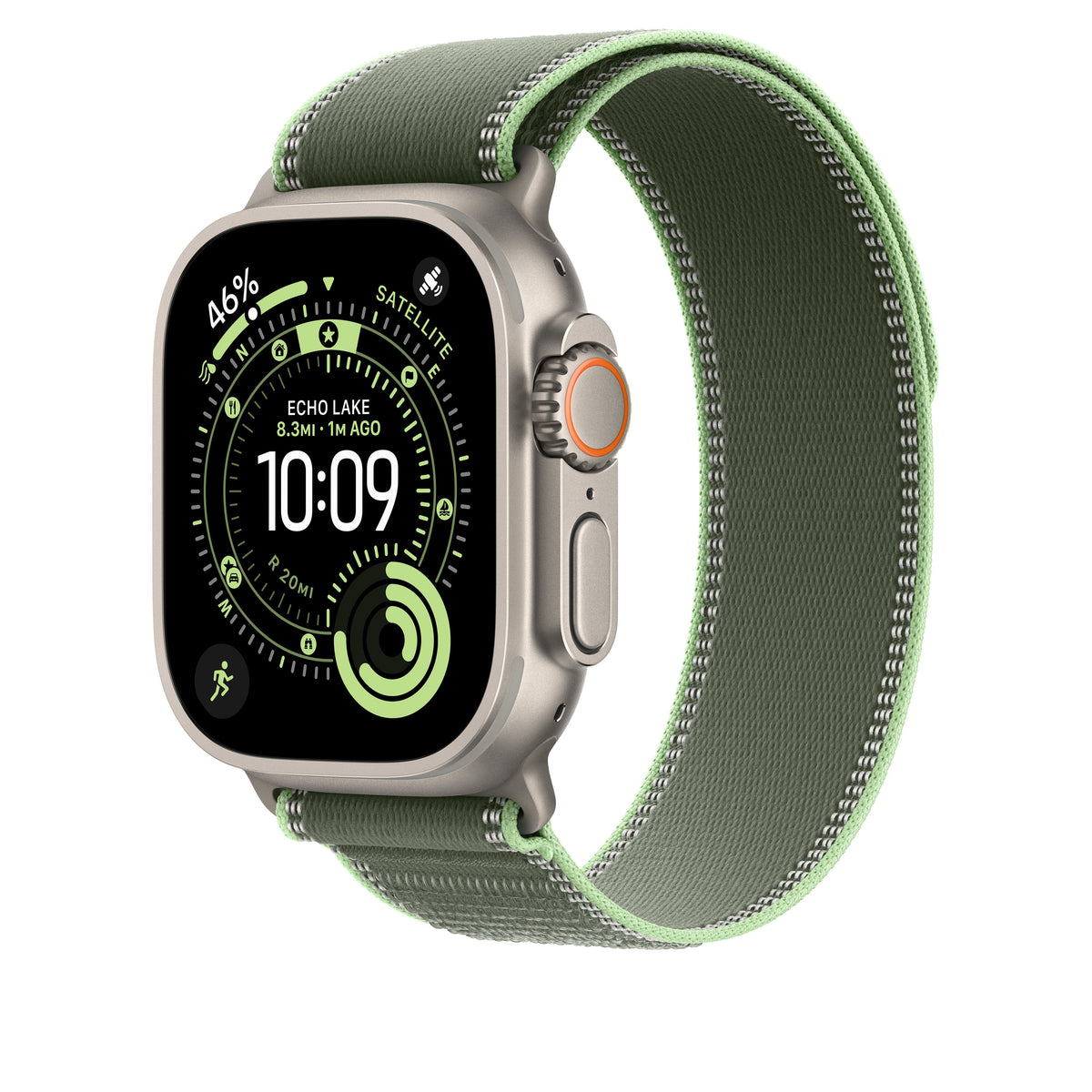 Boucle Trail vert/vert fluo 49 mm - M/L - Finition titane naturel