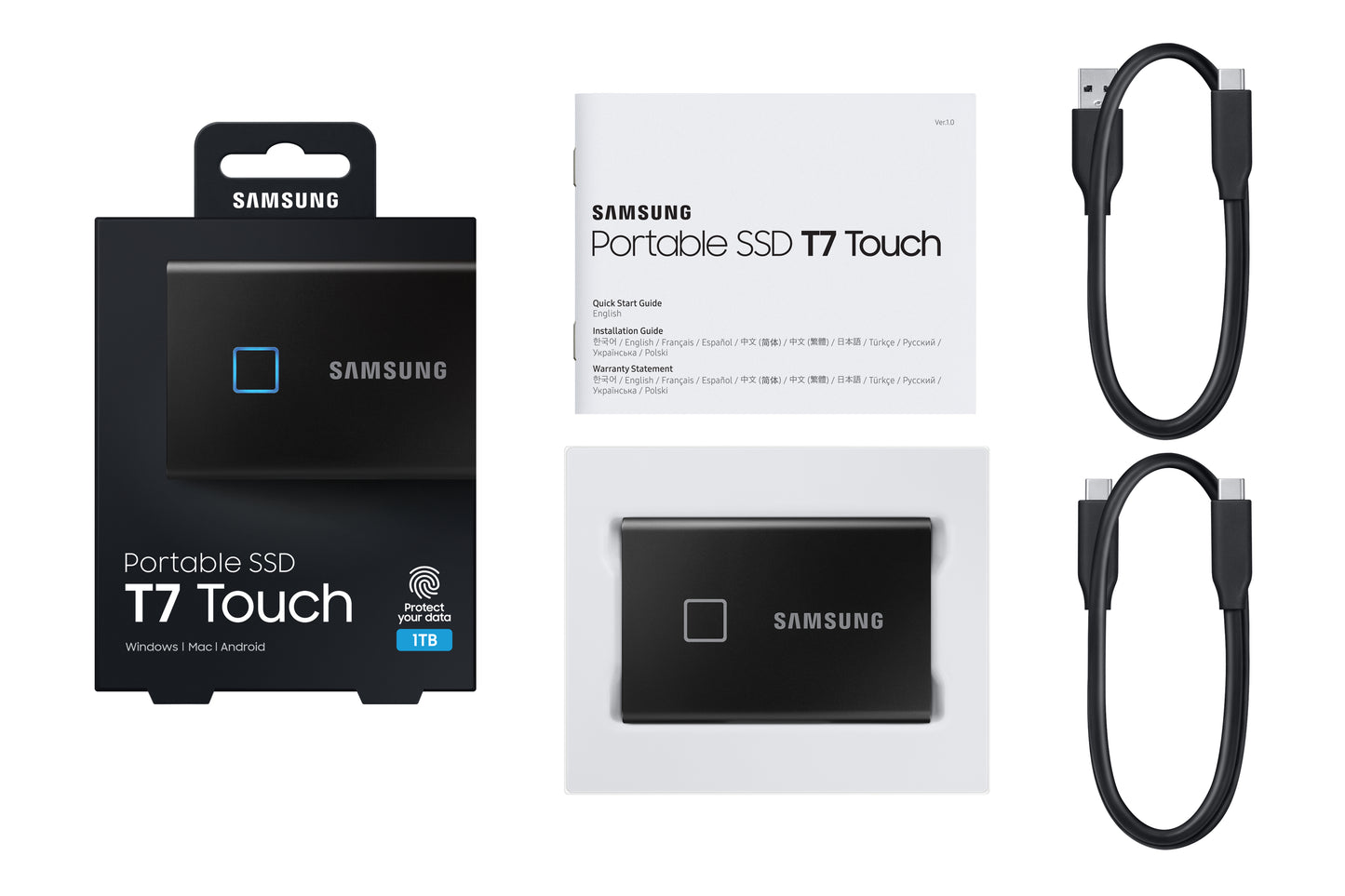 Samsung Portable SSD Drive T7 Touch USB 3.2 • 1TB