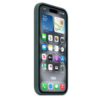 iPhone 16 Coque en Silicone avec MagSafe • Vert Lacustre