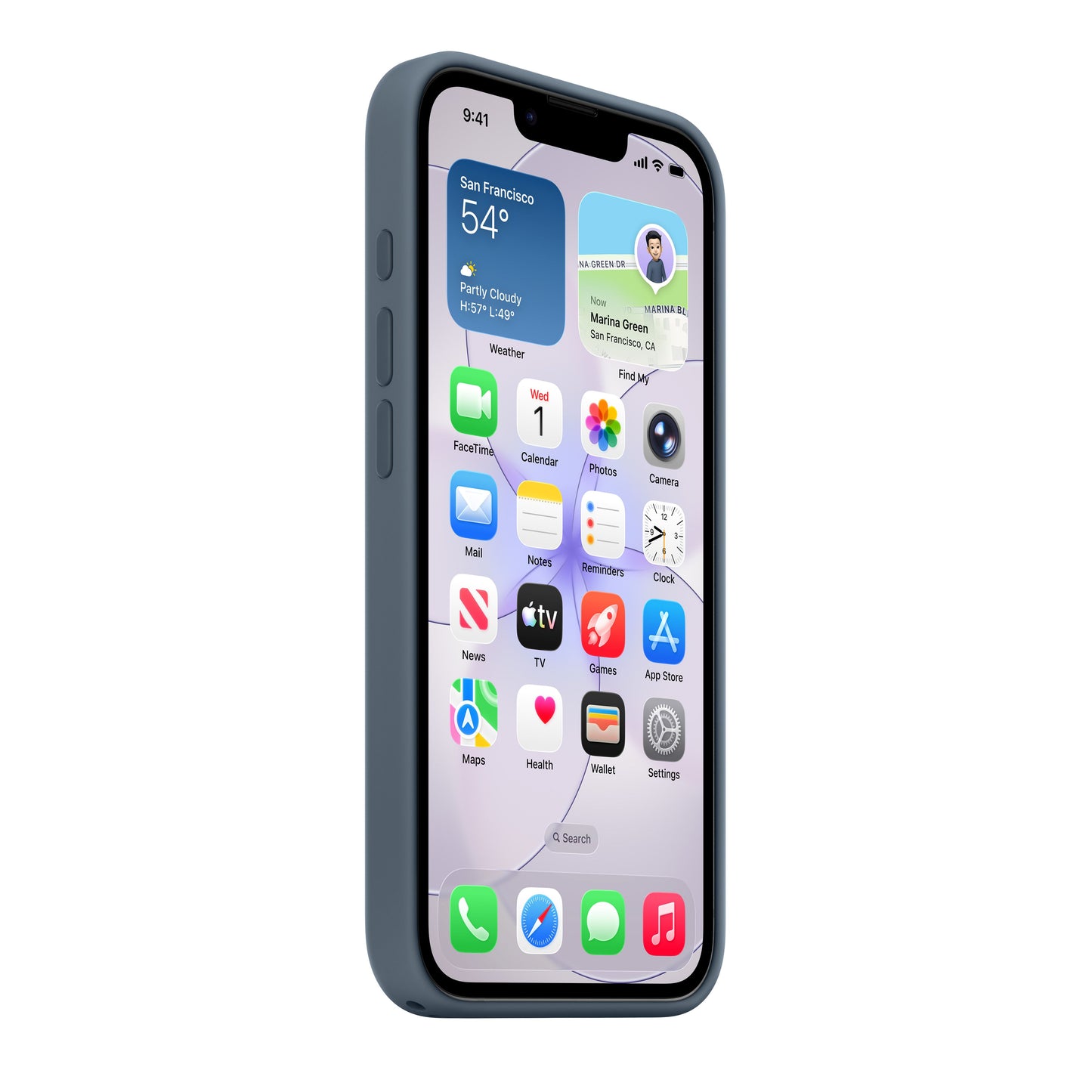 Coque en silicone avec MagSafe pour iPhone 17e - Bleu maritime