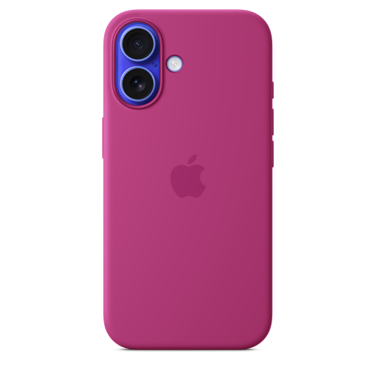 Coque en silicone avec MagSafe pour iPhone 16 - Fuchsia
