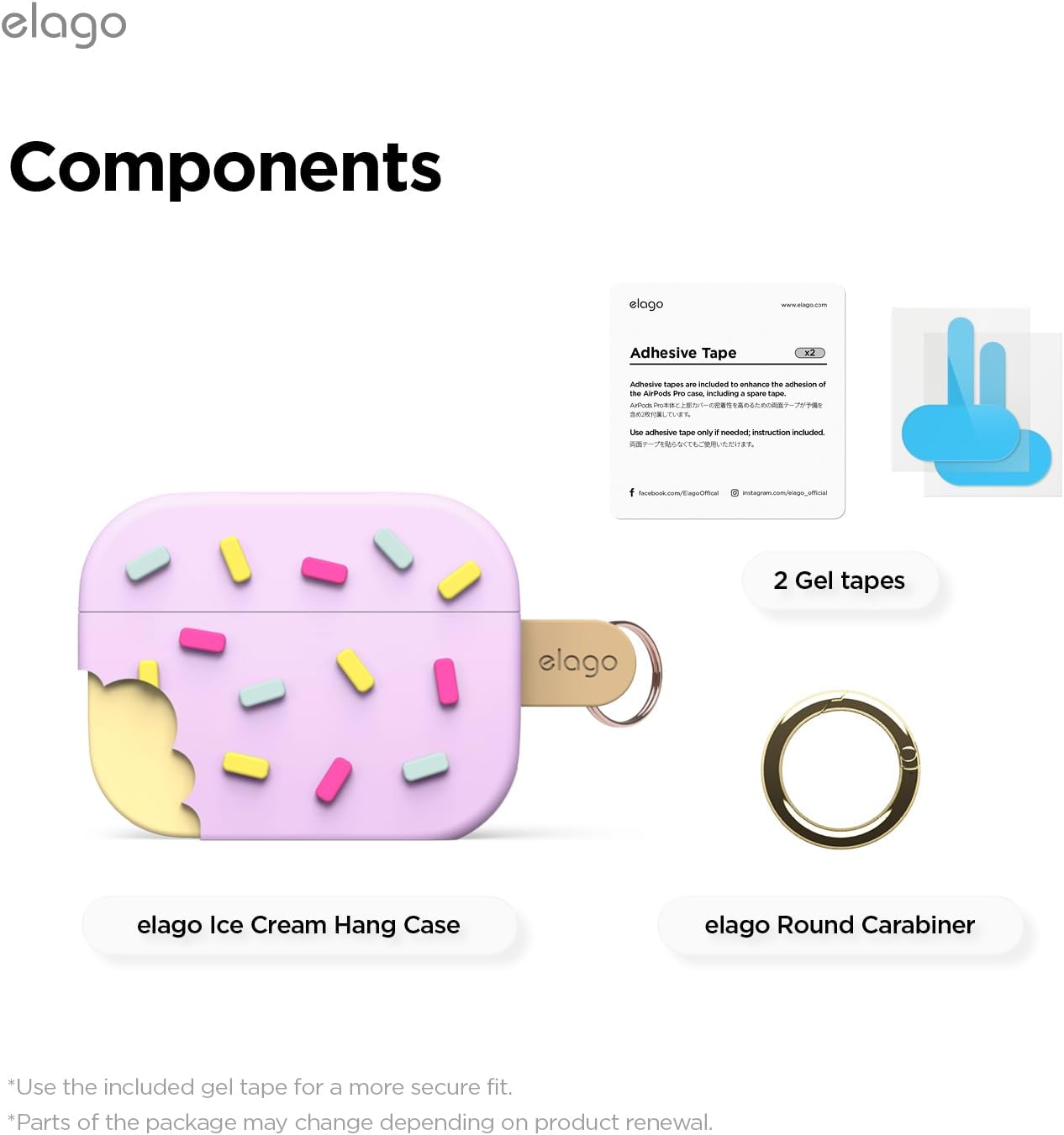Elago • Coque Ice Cream Hang • AirPods Pro 3