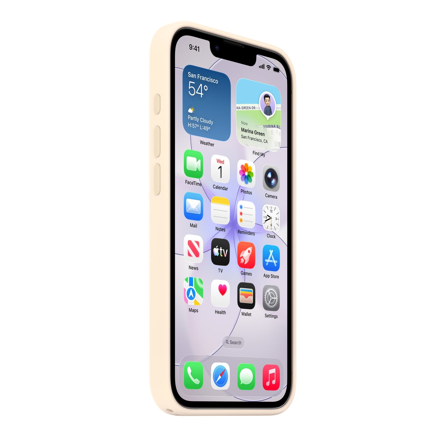 Coque en silicone avec MagSafe pour iPhone 17e - Vanille