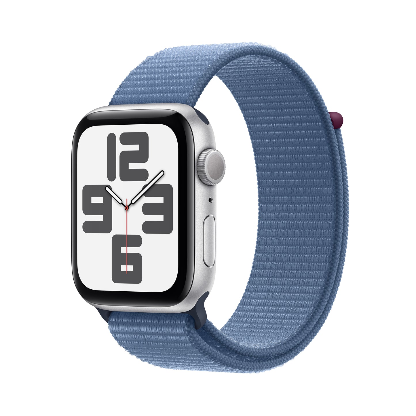 Apple Watch SE (2ème gén) • Alu 44mm Argent • Boucle Sport Bleu Hiver