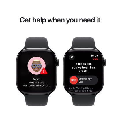 Apple Watch Series 10 • 46mm Noir de jais • Bracelet Sport Noir • S/M