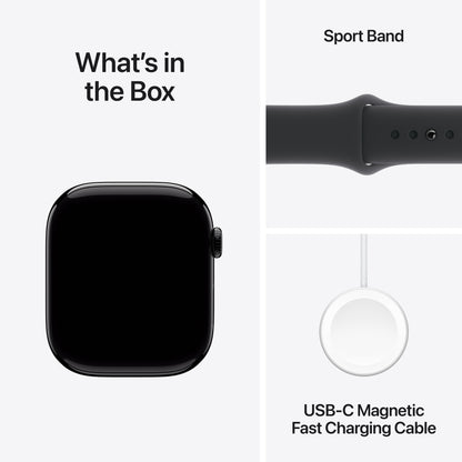 Apple Watch Series 10 • 46mm Noir de jais • Bracelet Sport Noir • S/M