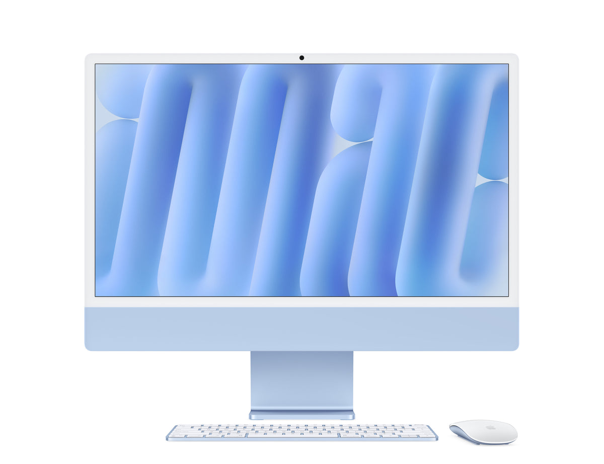 iMac 24 pouces avec écran Retina 4,5K: Puce Apple M4 avec CPU 10 cœurs et GPU 10 cœurs, 512 Go SSD - Bleu