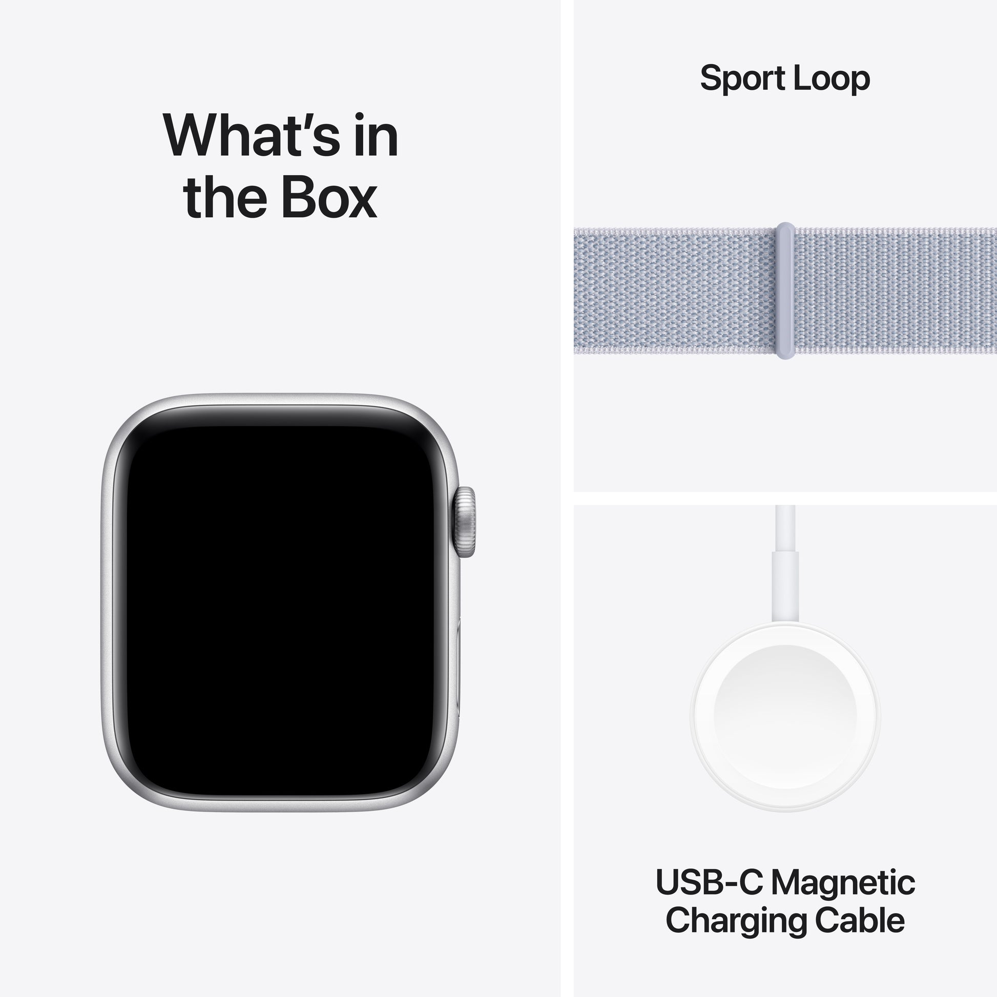 Apple Watch SE (2ème gén) • 44mm Argent • Boucle Sport Nuée Bleue