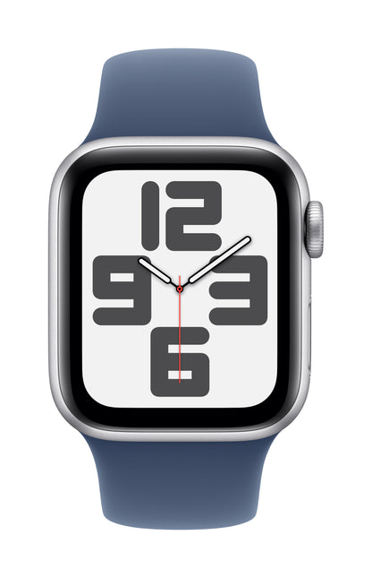 Apple Watch SE (2ème gén) • 40mm Argent • Bracelet Sport Denim S/M