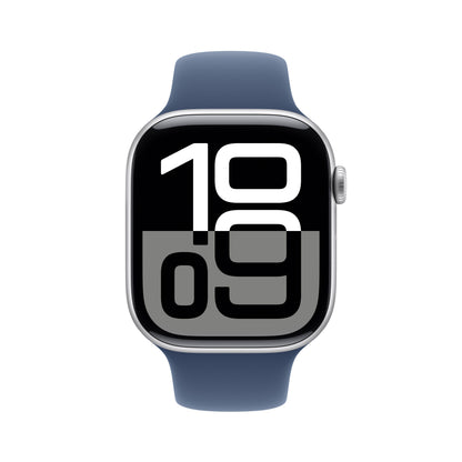 Apple Watch Series 10 • 46mm Silver • Bracelet Sport Denim • M/L