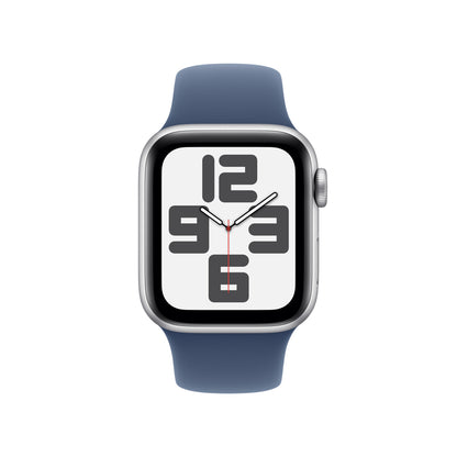 Apple Watch SE (2ème gén) • 40mm Argent • Bracelet Sport Denim M/L